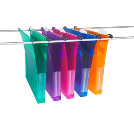 Rexel Heavy Duty Suspension Files with Tabs and Inserts for Filing Cabinets, 30 mm base, 310 mm x 240 mm, Polypropylene, Assorted Colours, Multifile Extra Secura, Pack of 10, 2102573