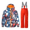 WOWULOVELY Boy's Ski Jacket Pants Windproof Snowsuit 2-Piece Set Snowboarding
