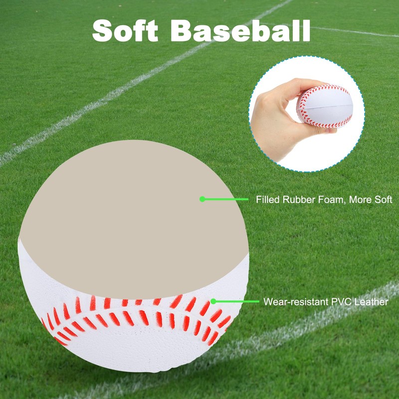 PATIKIL 9 Inch Foam Baseball 2 Pack Soft Exercise Baseballs