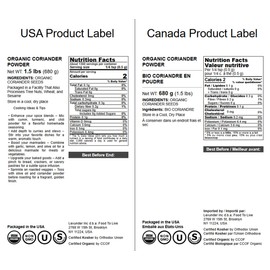 Food to Live Organic Coriander Powder, 1.5 Pounds – Freshly Ground, Pure, Natural Spice for Cooking, Baking and Seasoning, Non-GMO, Vegan, Kosher, Bulk