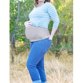 Rheane Maternity Belly Band, Navy+Grey 1