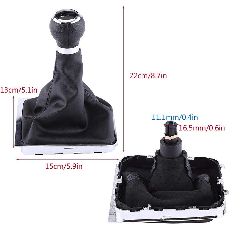 Akozon 6 Speed Car Gear Shift Knob, Shift Knob Gaiter
