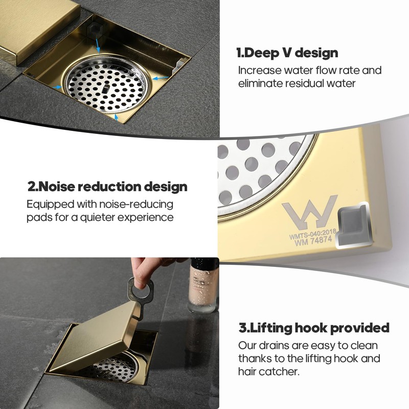 Decaura Shower Grates Bathroom Floor Drain Waste Stainless Steel (Brushed
