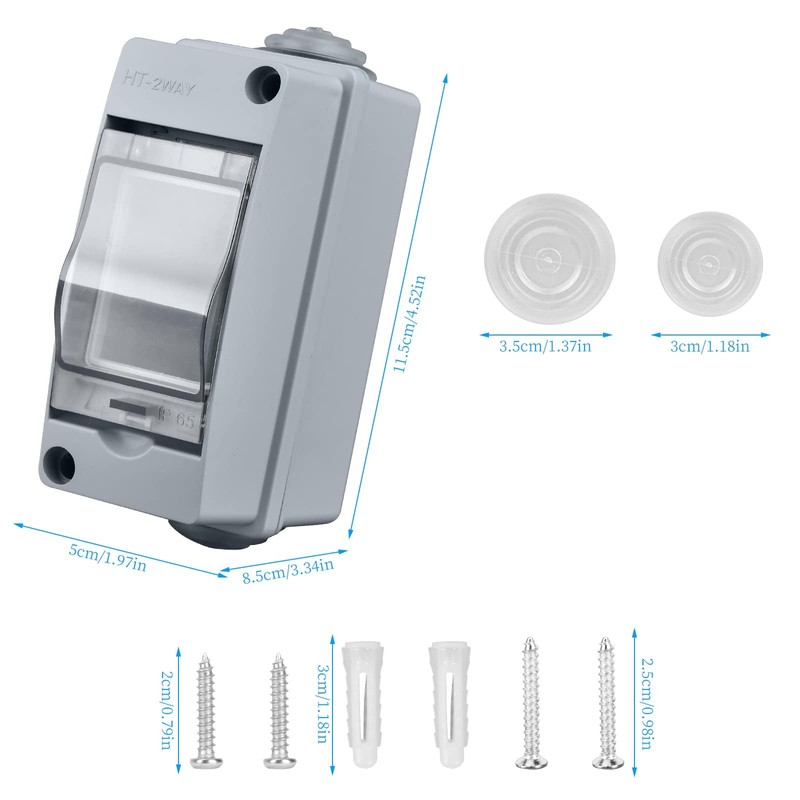 Luabue Surface-Mounted Fuse Box IP65 Waterproof Distribution Box Surface-Mounted for