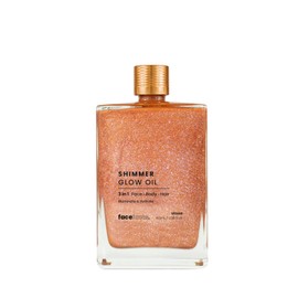 Face Facts Shimmer Glow Oil 100ml – 3-in-1 Body, Face & Hair Oil – Hydrating Vegan Formula – Skin Illuminating Body Oil for Radiant Glow