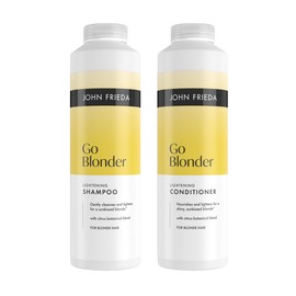 John Frieda Go Blonder Shampoo & Conditioner 500ml x2. Blonde Hair Care Duo for Highlighted Hair and Bright Shine