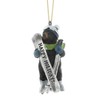 The Bridge Collection 3.75" Skiing Resin Black Bear Ornament -