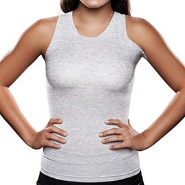KNIT-RITE Lightweight Torso Interface V-Neck Tank w/Left Flap - X-Static (Grey, Medium)