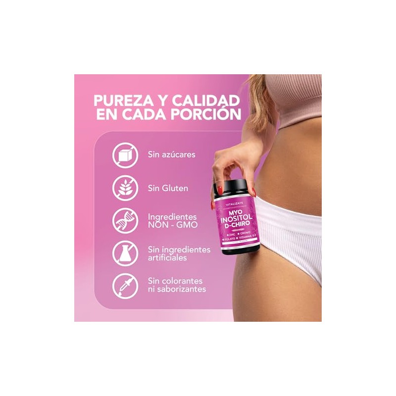 Myo Inositol Chiro Platinum 4000mg Fórmula Mejorada Folato Zinc Cromo