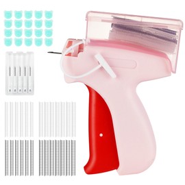 1Plusselect Stitchy Quick Clothing Fixer Mini Stitch Gun with 5 Needles, 3000 Plastic Needles, Micro Stitchy Gun for Clothes, Pink