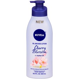 Nivea Lotion Oil-Infused Cherry/Jojoba Oil 16.9 Ounce Pump (500ml) (3 Pack)