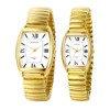 JewelryWe Pair of Watches Analogue Quartz Couple Watch Classic Rectangular