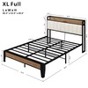 LIKIMIO Full XL Bed Frames, Storage Headboard with Charging Station,