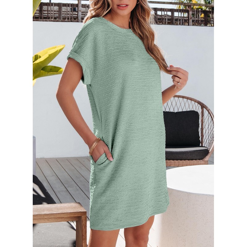 EVALESS Womens Summer Dresses 2025 Fashion Short Sleeve Cute Spring