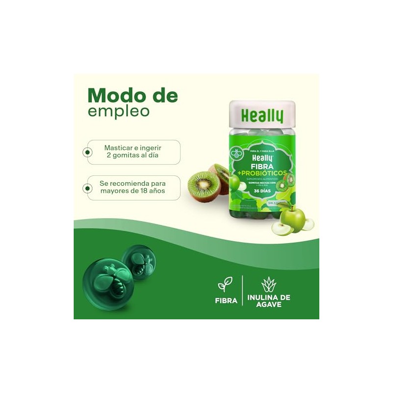Probióticos En Gomitas Sin Azúcar + Fibra Inulina y Lactobacilos