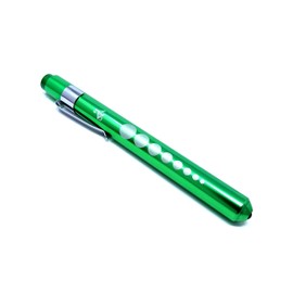 Penlight Reusable Medical Aluminum LED Pen Light with Pupil Gauge for Nurses Doctors Students with Pocket Clip (Green)