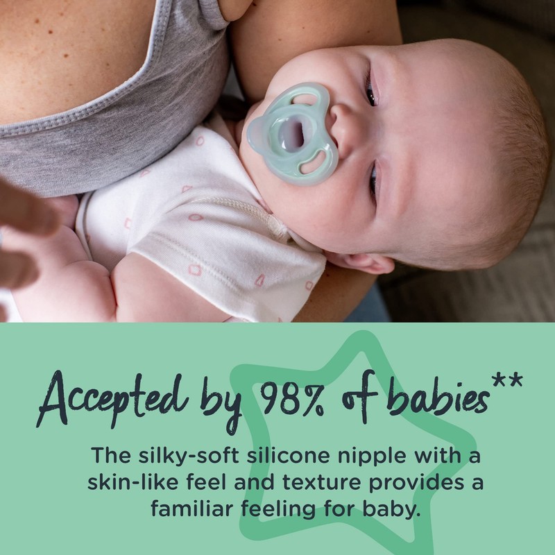 Tommee Tippee - Chupete de silicona ultraligera para niña, 0
