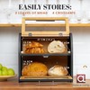 Arise Stylish Bamboo Bread Box for Kitchen Countertop, Extra Large