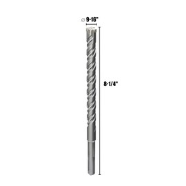 CSOOM SDS Plus Rotary Hammer Drill Bit 9/16"x8.27", Professional Concrete Drill Bit for Concrete, Brick, Stone and Cement Walls