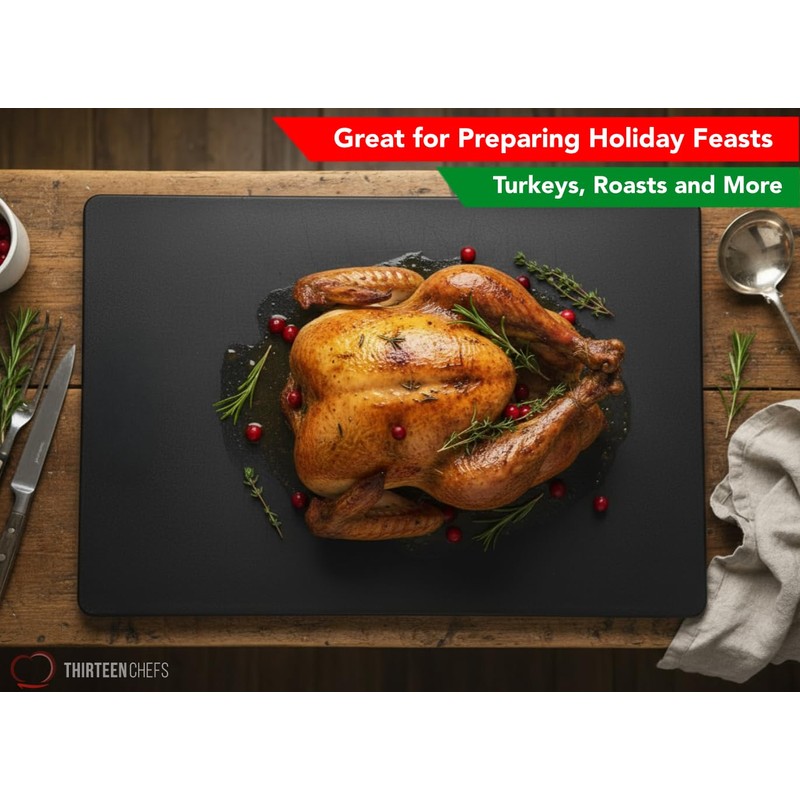 Thirteen Chefs Extra Large 24 x 18 Black Cutting Board,