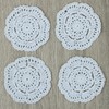 kilofly Small Crochet Cotton Lace Coasters Doilies Pack Set, 4pc,