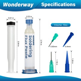 10Ft Desoldering Wick Braid Remover Solder (1 Pack) & Lead-Free Solder Flux For Electronics Soldering, No Clean 10cc (2 Packs) Supplied By Wonderway