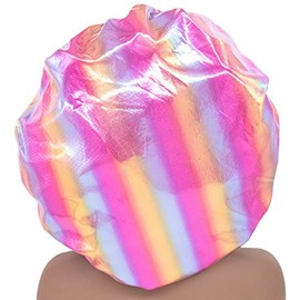 HAR LONDON FASHION 21 Styles Large Satin Sleeping Cap Satin Bonnet Curly Hair Night Sleep Wrap Caps For Women (Rose red)