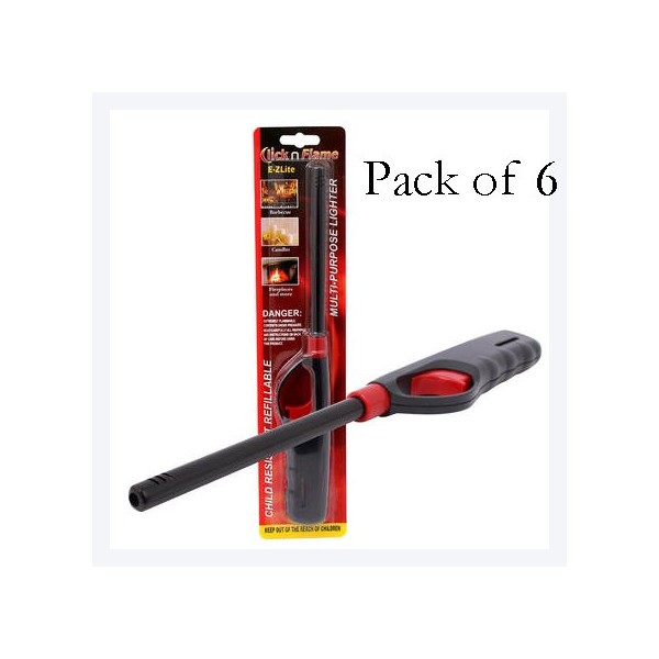 M.V. Trading 6 Pack Refillable Lighter for Kitchen Camping Grilling BBQ Home Adjustable Flame