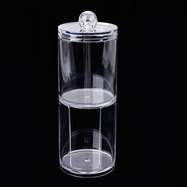SagaSave 2-in-1 Clear Acrylic Cotton Buds Makeup Storage Box for Storage of Cosmetics Cotton Ball Swab Holder Paper Towel Storage