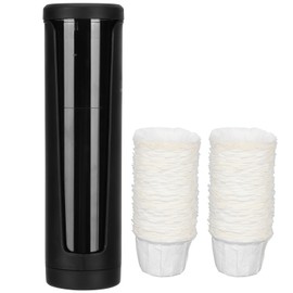 Disposable Cup Dispenser Wall Hanging Coffee Paper Filter Holder Storage Organizer(Black 100Pcs Cup )