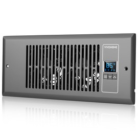 VIVOHOME Quiet Register Booster Fan 4'' x 12'' with Intelligent Thermostat 10-Speed Control, Heating Cooling AC Vent Booster Fan, Smart Register Vent for Room Floor Wall, Gray