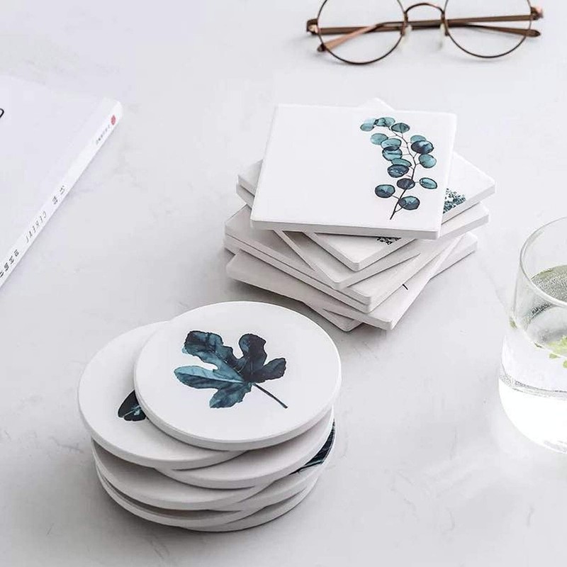 YHOMBES Coasters Stylish Absorbent Coaster Back, Cork Absorbent, High Absorbency,