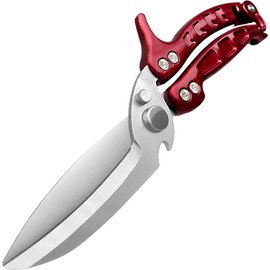 Kitchen Scissors, Poultry Shears Heavy Duty, Heavy Duty Poultry Shears, Stainless Steel Kitchen Scissors for Turkey, Chicken, Thanksgiving, Christmas Day(Red)