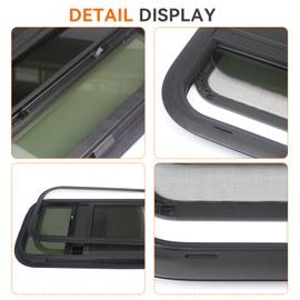 GAMPRO RV Window H Trailer Window Camper Windows Replacement Horizontal Slide RV with Net Screen and Trim Ring DOT Approved