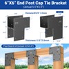 2-Pack 6x6 End Post Cap Tie Brackets (Actual 5.5"), Ultra-Heavy