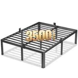 NKZ 20 Inch Metal Platform Bed Frame, California King Size Bed Frame with Round Corner Legs, 3,500 lbs Heavy Duty Steel Slats Support, No Box Spring Needed, Easy Assembly, Noise Free