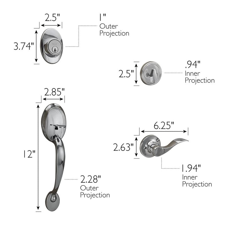 Design House 779066 Coventry Handleset with Springdale Interior Lever and