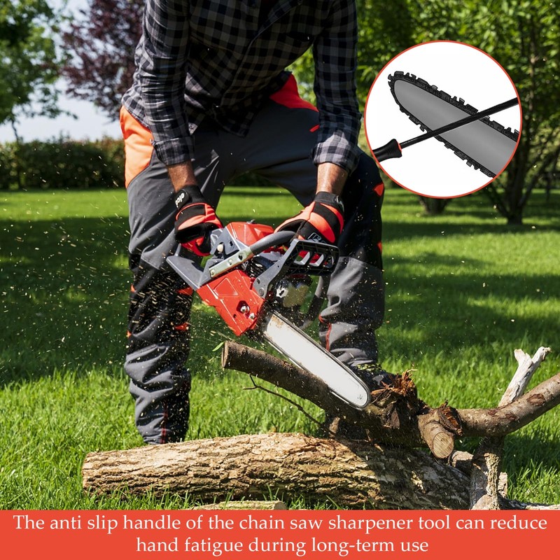 5 Pcs Chainsaw Files, Chainsaw Sharpener File, Professional Round Chain