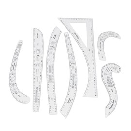 7Pcs Sewing Ruler Tailor Set Acrylic Clear French Curve Ruler Set High Accuracy Scale Dress Makers Ruler