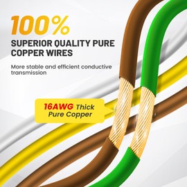 Oyviny 4 Pin 5 Wire Trailer Wiring Harness 18 Inches, 16AWG Pure Copper Wishbond Trailer Light Wiring for Utility Rewiring Both-Side Taillights 4 Way Flat Replacement Plug