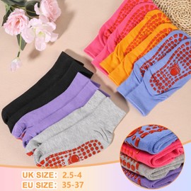 Radsocken 6 Pairs Non Slip Yoga Socks Pilates Socks for women with Grips, Anti-Slip Grip Socks long sport socks for Ballet, Barre,Fitness,Hospital, Home