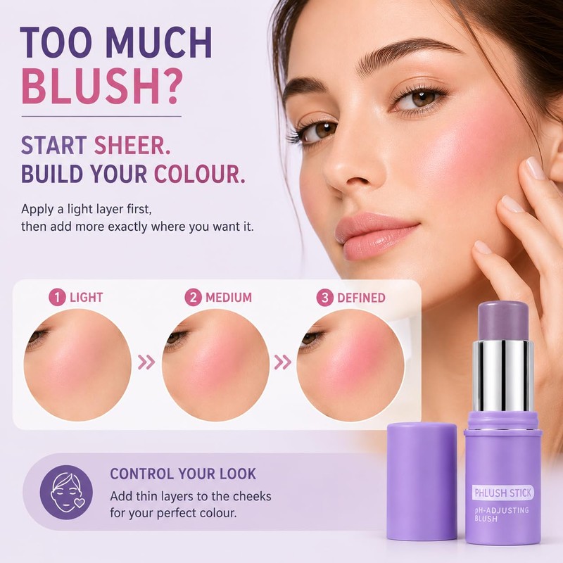 pH-Adjusting Cream Blush Stick, Multi-Use Cheek & Lip Tint