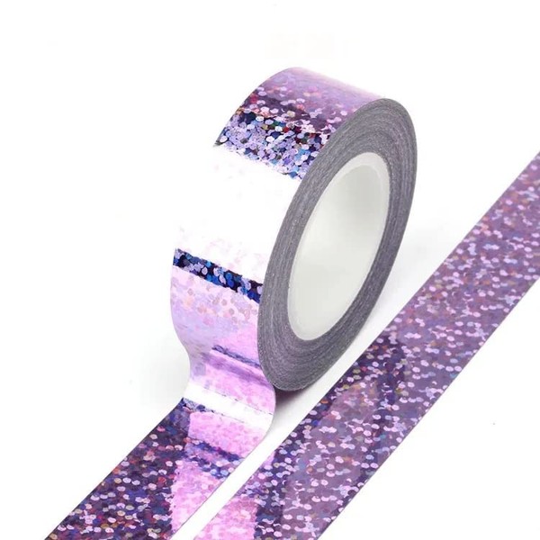 Syntego Solid Foil Holographic Glitter Effect Washi Tape Decorative Self