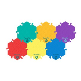 FluentPet Extra Large FlexTiles for Big and Small Buttons - 6-Pack - Holds Big 3.5 1.9" Talking Dog and Cat Buttons - Each Button Mat Securely Holds 6 Buttons - Durable and Non-Slip