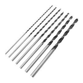 7-Piece 300 mm Wood Drill Set, Extra Long Spiral Drill Bit Made of Carbon Steel, 4-12 mm, Twist Drill, Three-Point Drill Bit for Woodworking