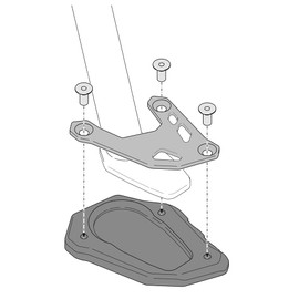 Mokiton Motorcycle Side Stand Extension Kickstand Plate Compatible With KTM 390 Adventure 2020-2023 | Foot Pad Support 390 ADV 390ADV 390ADVENTURE Accessories (black-1)