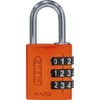 ABUS 80795 Aluminium Combination Lock 144/30 Orange with Large Numbers