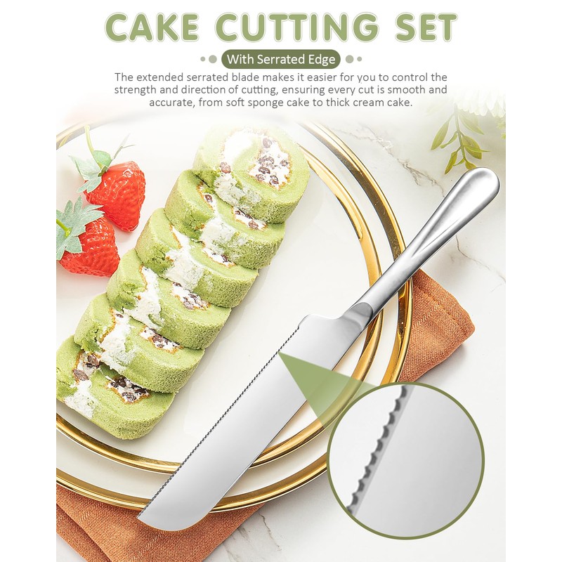 FTAKRY FTAKRY 2-Piece Premium Cake Cutting Set, Exquisite Knife and