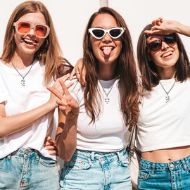 Oidea Stainless Steel Friendship Best Friends Forever Messages Puzzle Necklaces Sets of 3,with Chains Included