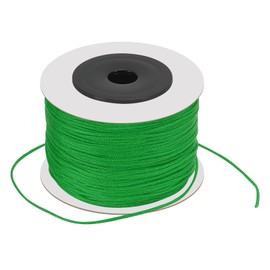 PATIKIL 87 Yard Nylon Satin Cord 1 mm Beading String Braided Rope Grass Green